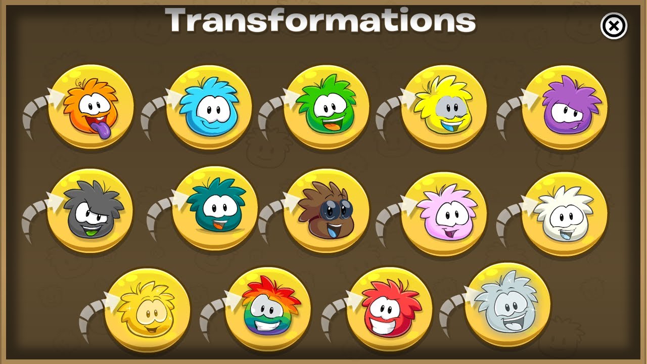 New Club Penguin - All Puffle Transformations & Special Actions