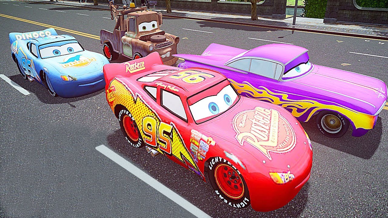 Lightning MCQUEEN, Ramone, Tow Mater Truck and Dinoco / GTA IV Cars Mods