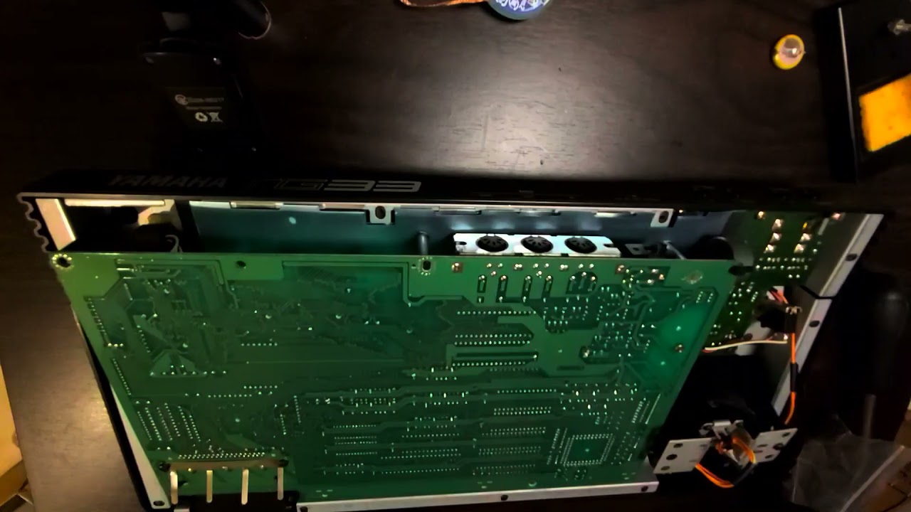 Yamaha TG33 Synthesizer coin battery replacement & soldering basics (remove old solder)