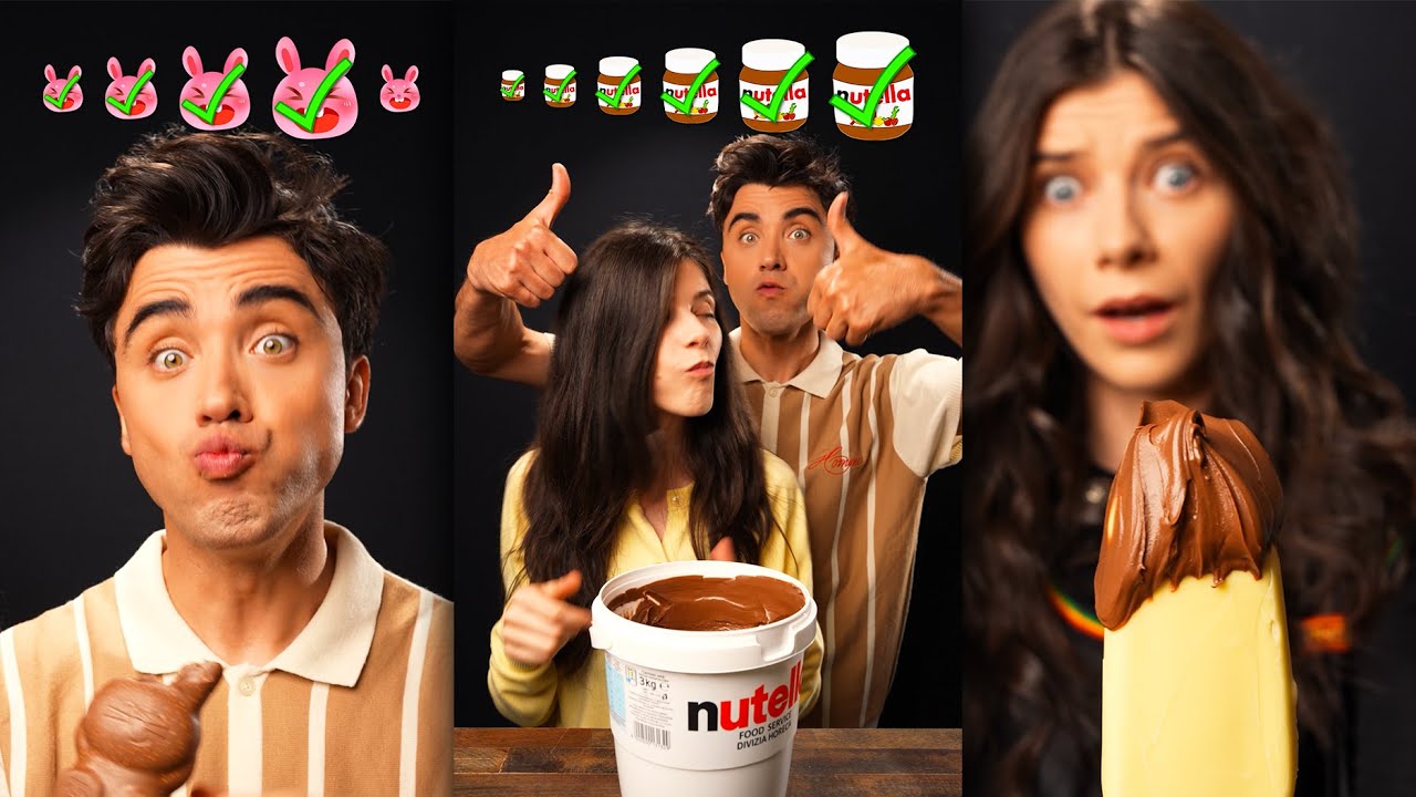 Small & Giant Nutella Chocolate Ice Cream Challenge | McBang ASMR Full Eating Show
