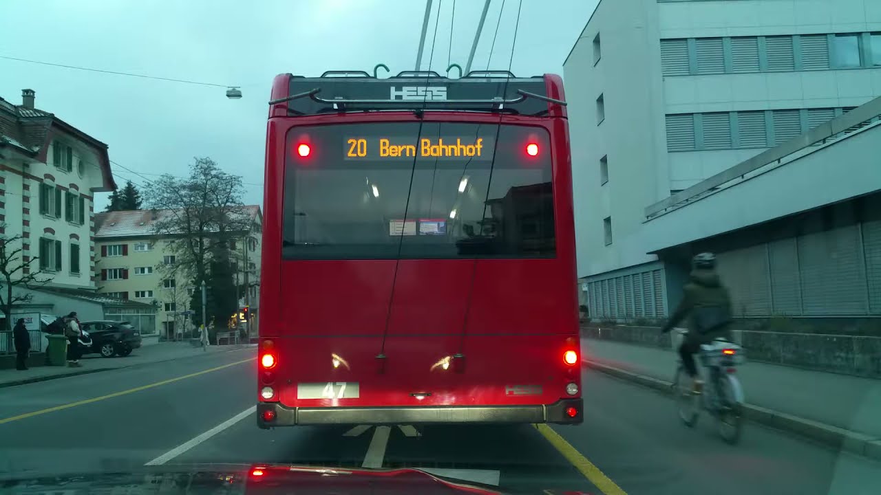 Driving in Switzerland, from Bern Wankdorf to Central Bern