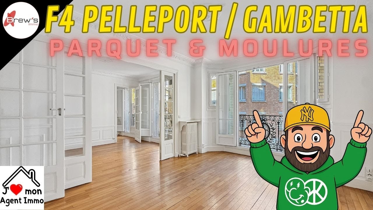 P&eacute;pite &Agrave; VENDRE quartier Gambetta : F3/4, calme, traversant, parquet/moulures, HSP 2,70m, cave 8 m&sup2;