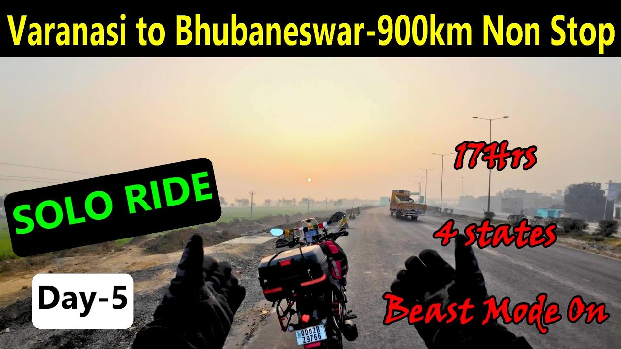 DANGEROUS - solo ride from Varanasi to Bhubaneswar via Mayurbhanj (900km nonstop) - Beast Mode Day5
