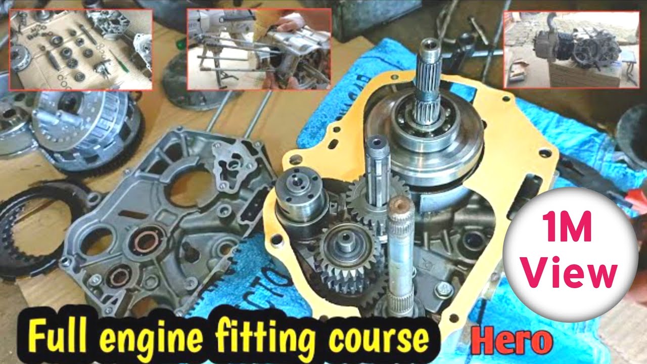 Hero Honda bike full engine fitting kaise karen , gear box shifting , बाईक सफेद धुआं रोकने का उपाय