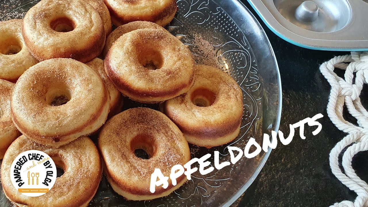 Apfeldonuts/Apfelküchlein aus der Donut-Backform von Pampered Chef 2022 #pamperedchef #cooking #chef