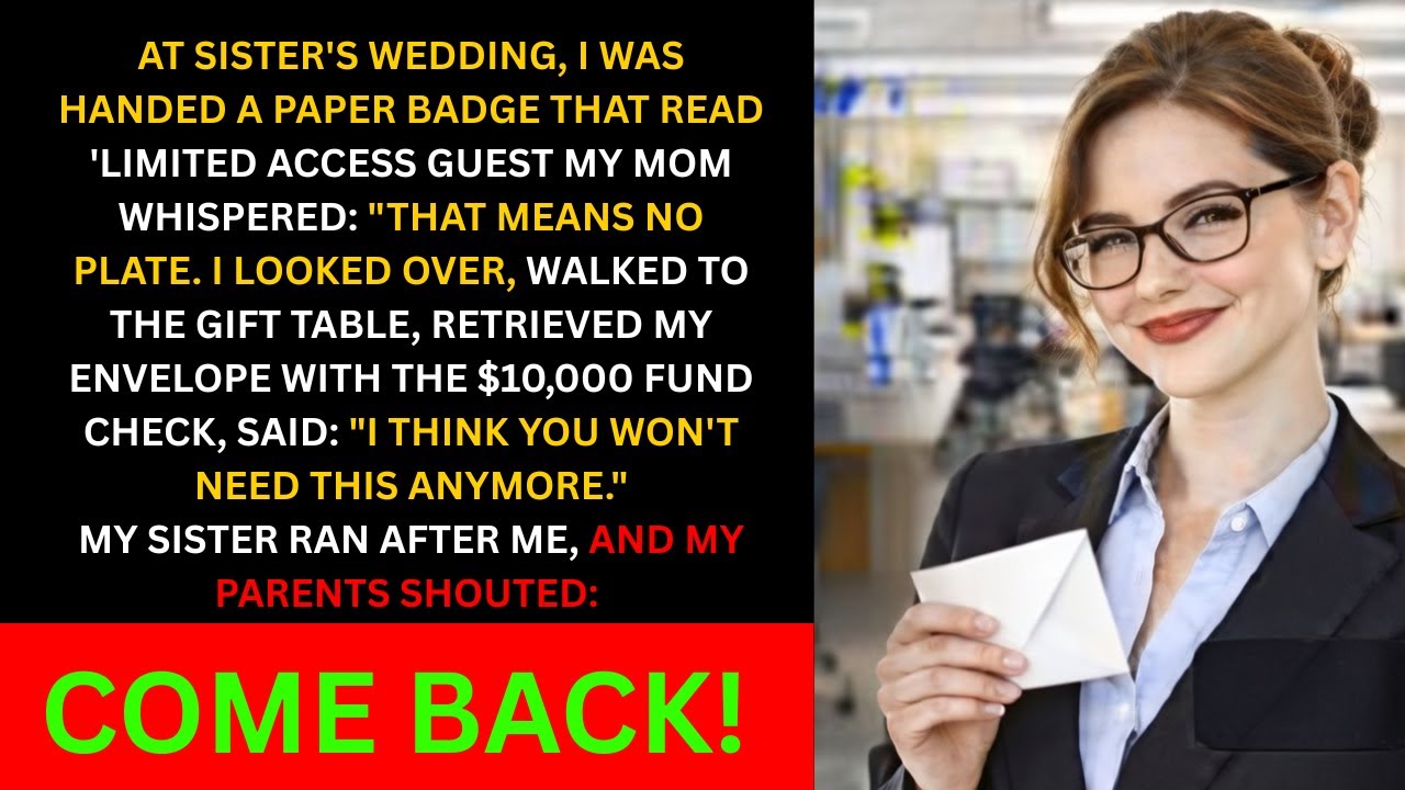На свадьбе моей сестры родители понизили мой статус до «ограниченного гостя» — до тех пор, пока я...