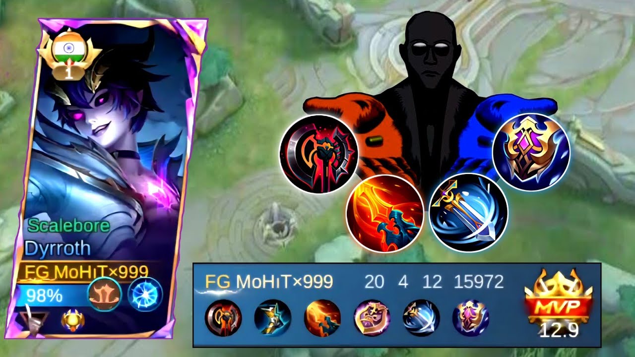 I DID THIS IN MYTHIC LOBBY | DYRROTH MYTHIC GAMEPLAY | 20KILLS WITH 12 ASSISTS 💀