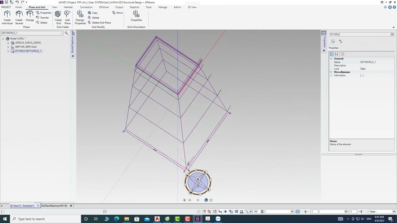 Aveva E3d Bocad V 3.2 3.2, Modeling Jacket offshore Basic