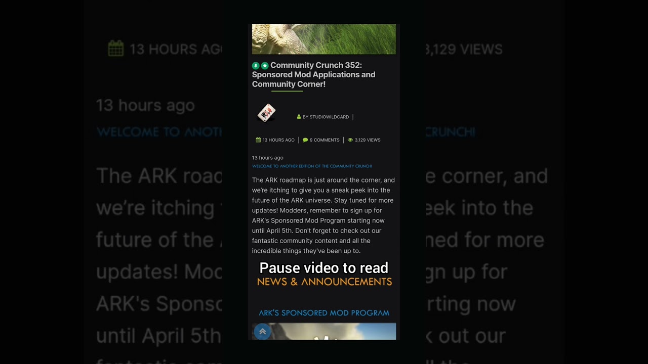 Community Crunch 352: Sponsored Mod Applications and Community Corner! #arknews