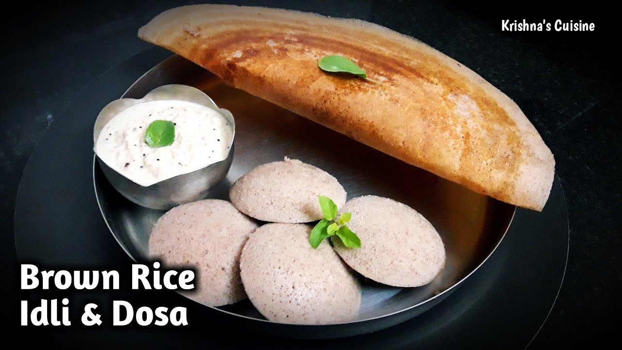 Brown Rice Idli And Dosa With Coconut Chutney || Idli Dosa Batter || Krishna's Cuisine #idli_dosa