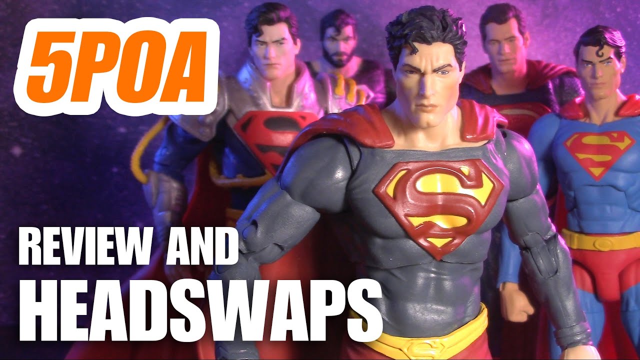 PAGE PUNCHERS SUPERMAN! McFarlane DC Direct Toys 7 Inch - 5POA Action Figure Review and Head Swaps