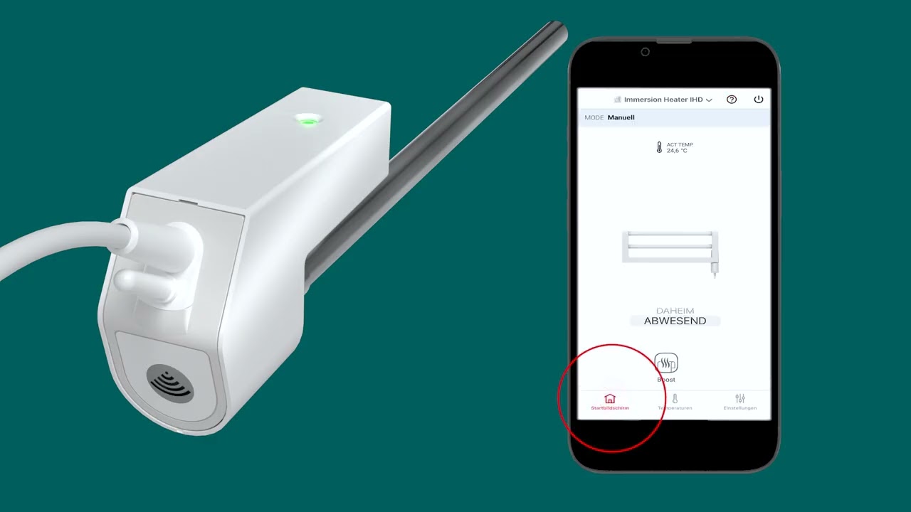Verwarmingselement IHD -  Bediening met de Zehnder Connect App