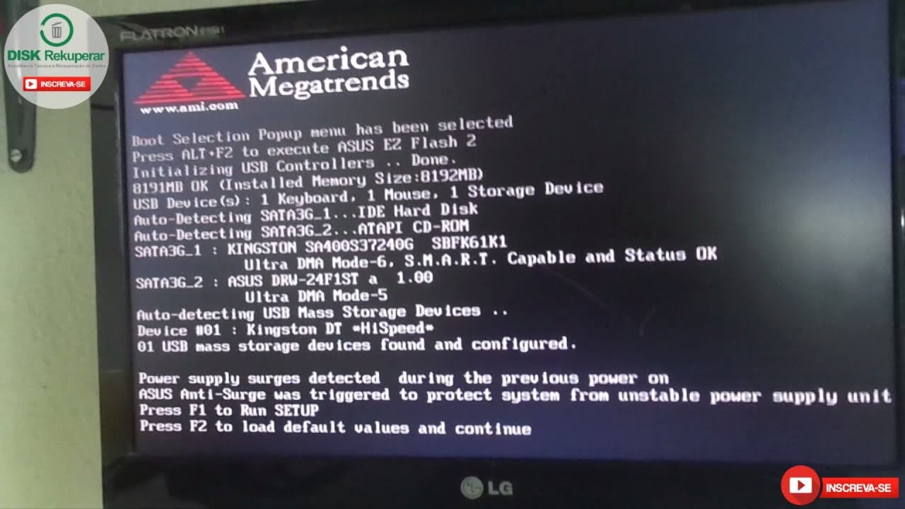 Power supply surges detected. Computador com Surto de tensão, travando e desligando. Resolvido!