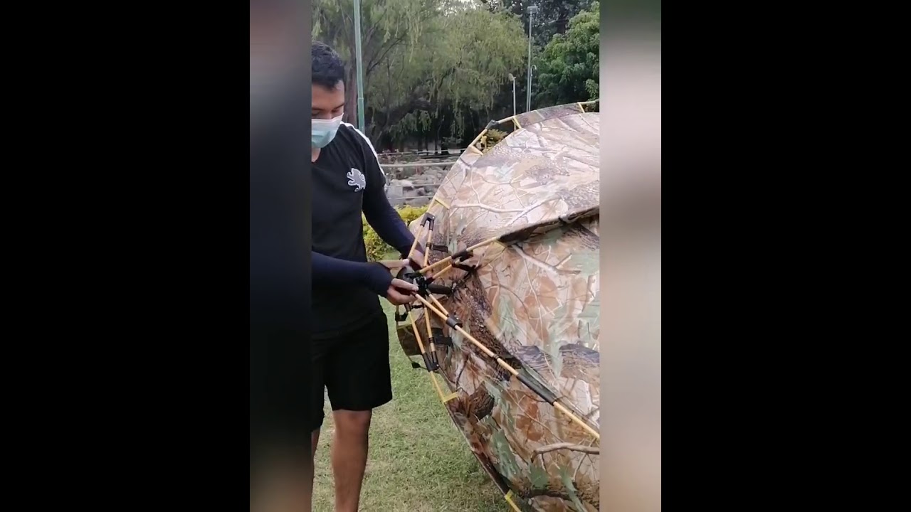 Armado y desarmado de una carpa automática