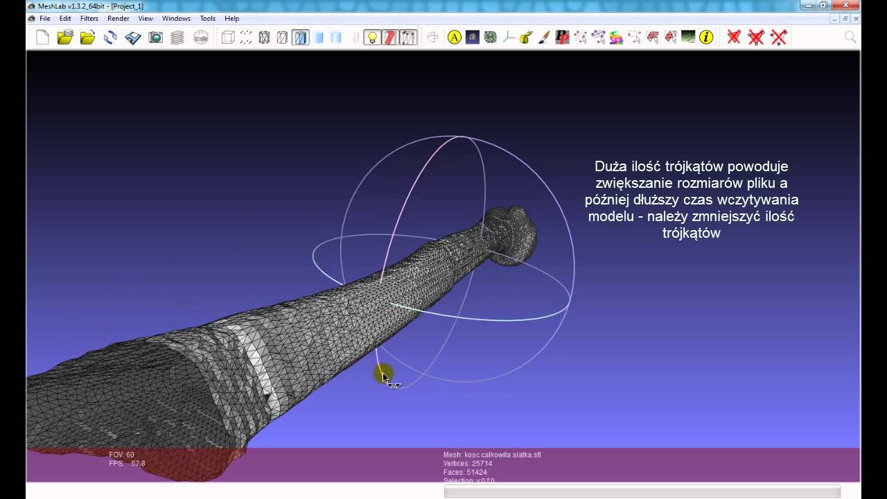 Ambient Occlusion and Mesh Simplification in MeshLab - Edycja siatki modelu w MeshLab