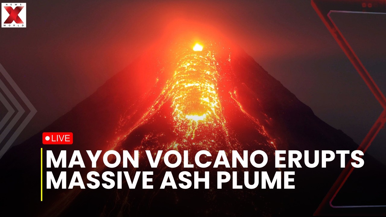 Philippines volcano Live: Massive ash eruption captured on camera at Mayon Volcano