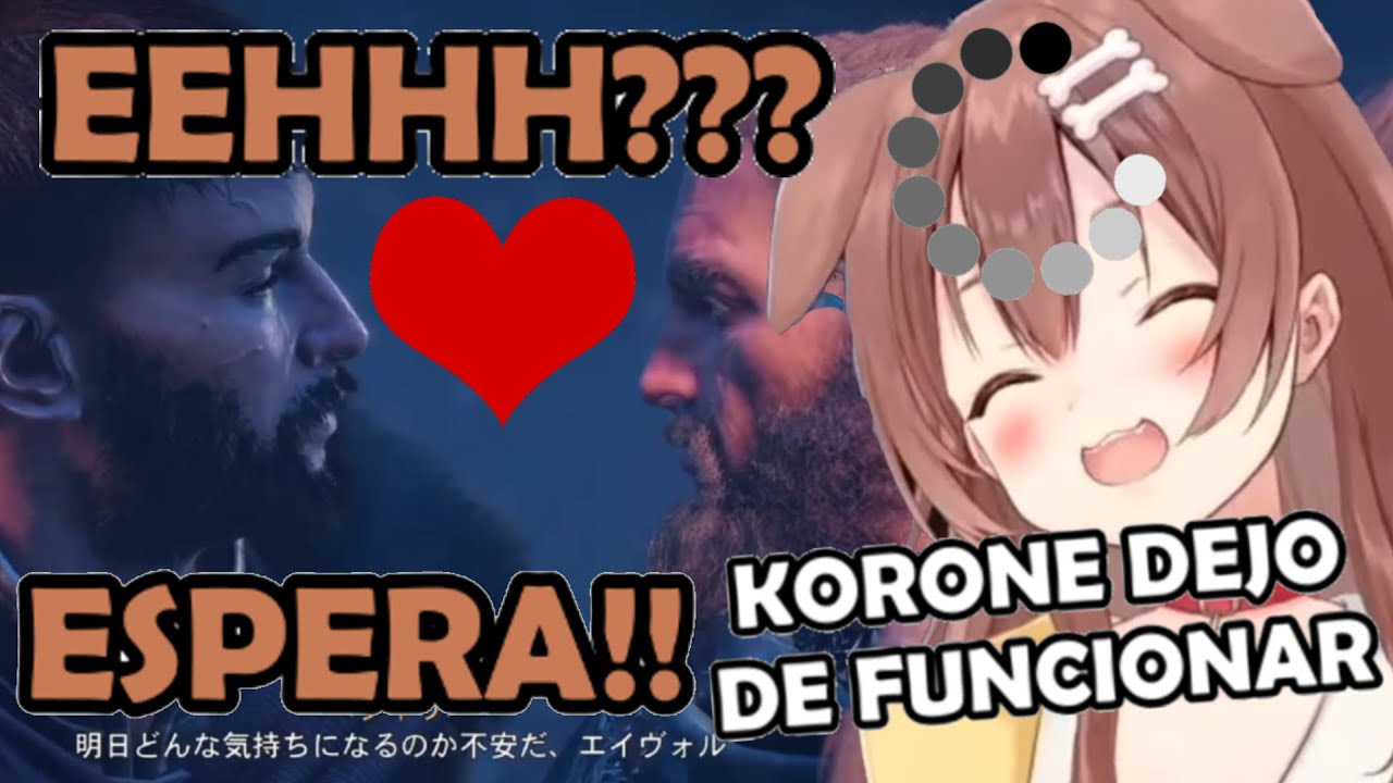 [Sub Esp] Korone ve a su personaje BESAR a un HOMBRE y queda en SHOCK [Hololive]