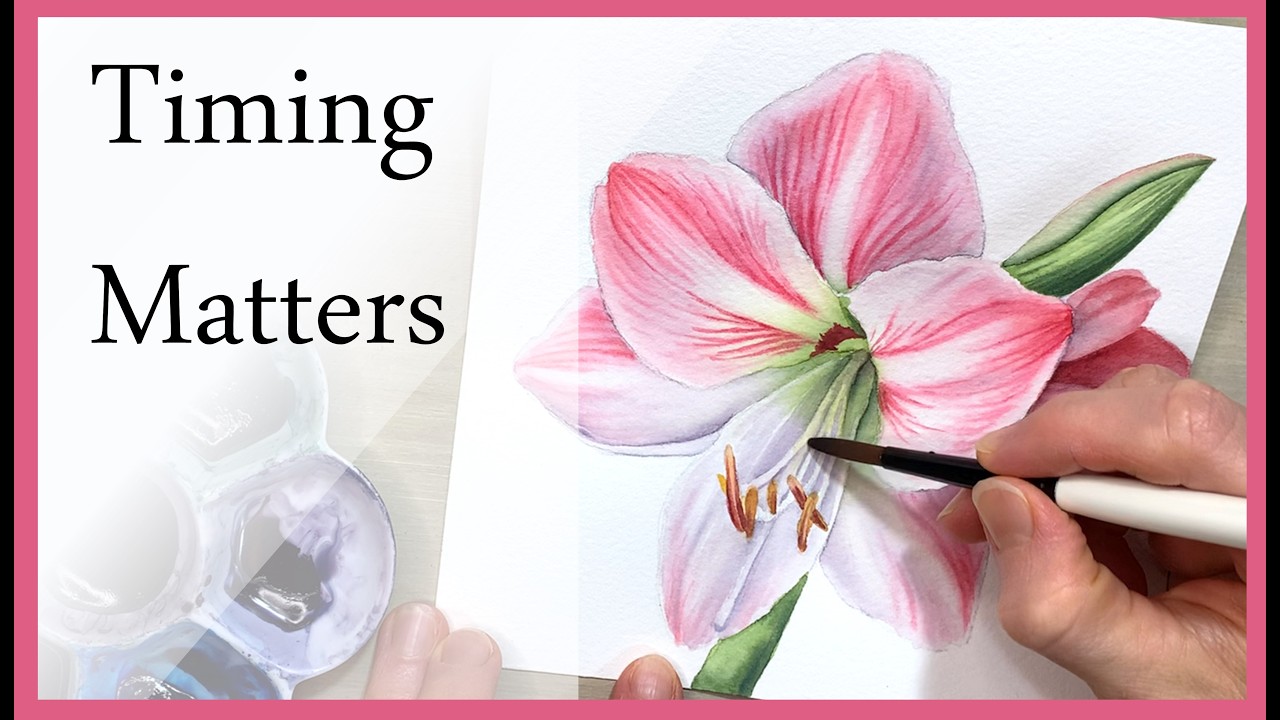 How to Approach Detail in Realistic Watercolor Flowers: Amaryllis: Part 2