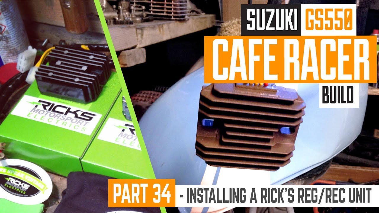 Cafe Racer Build 34, Suzuki GS550 installing Rick's Motorsport regulator rectifier