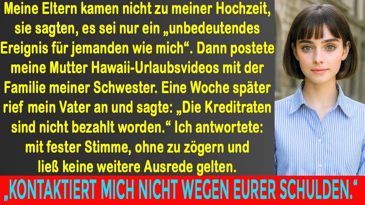 „Eltern übersprangen meine Hochzeit wegen Hawaii-Urlaub der Schwester — also tat ich …“