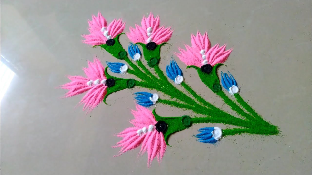 Latest attractive and beautiful very easy rangoli design by Jyoti Raut rangoli