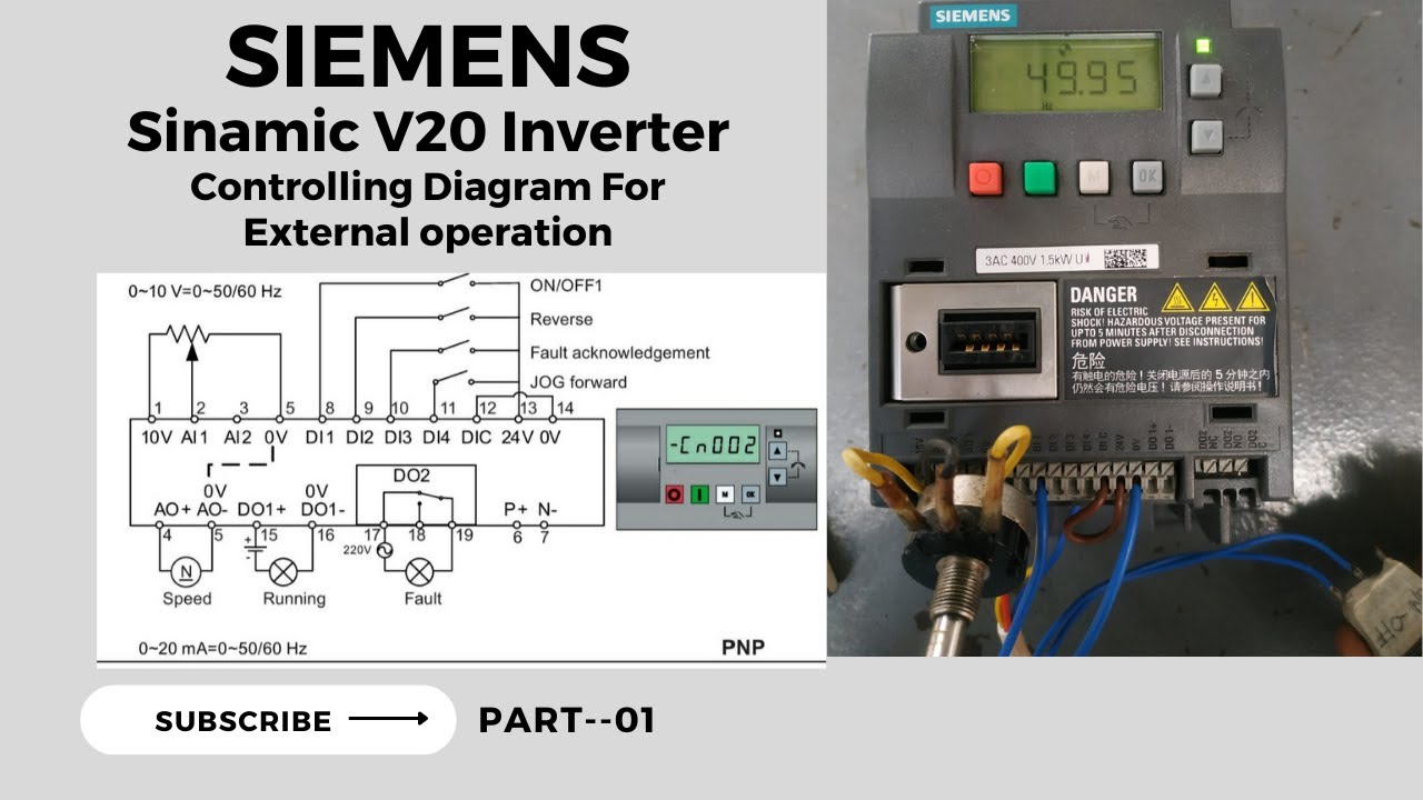 SIEMENS Sinamics V20 Inverter Controlling Diagram For External Operation (কিভাবে কন্ট্রোলিং করবো? )