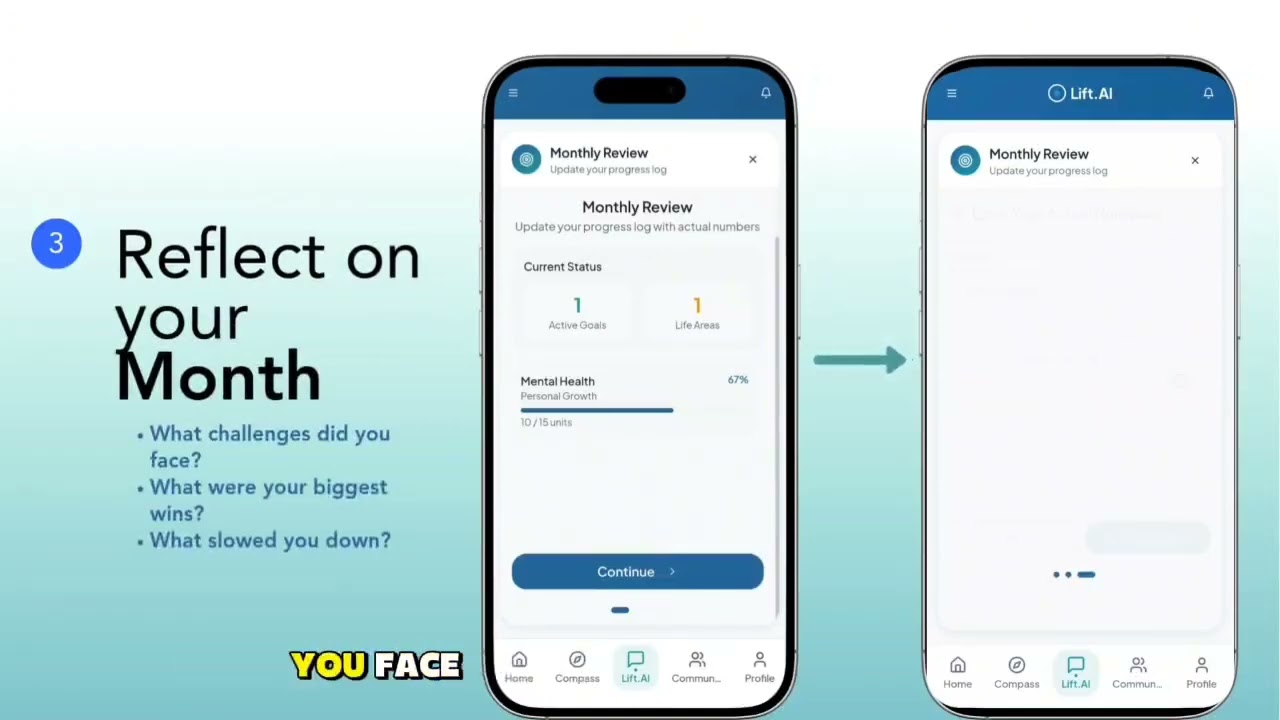How to Review Monthly Goal Progress & Use Lift AI to Automatically Update Goal Strategy. 