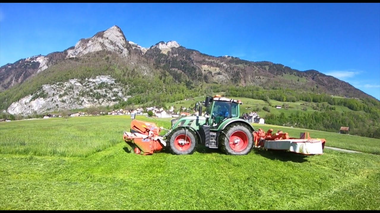 Gras mähen 1. Schnitt 2021 / Fendt / Kuhn