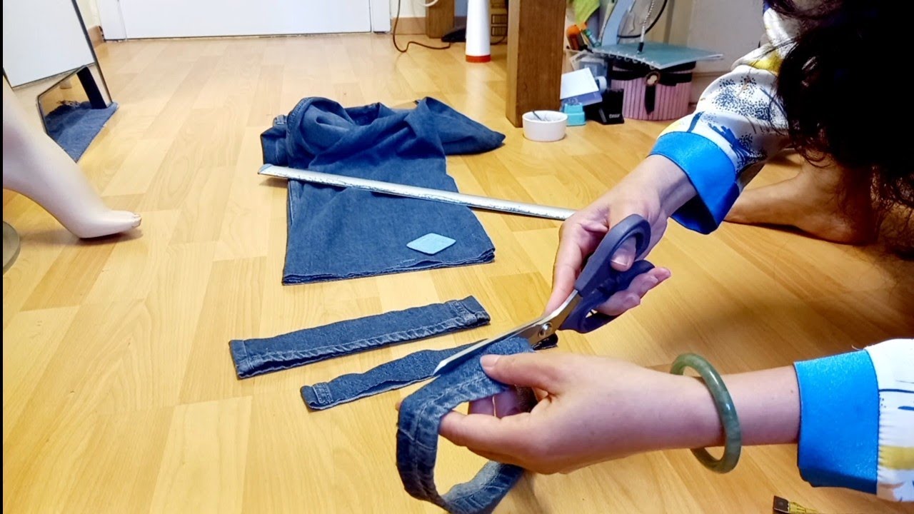 Cách lên lai quần jeans giữ lại lai củ /How to hem jeans to keep the old hem