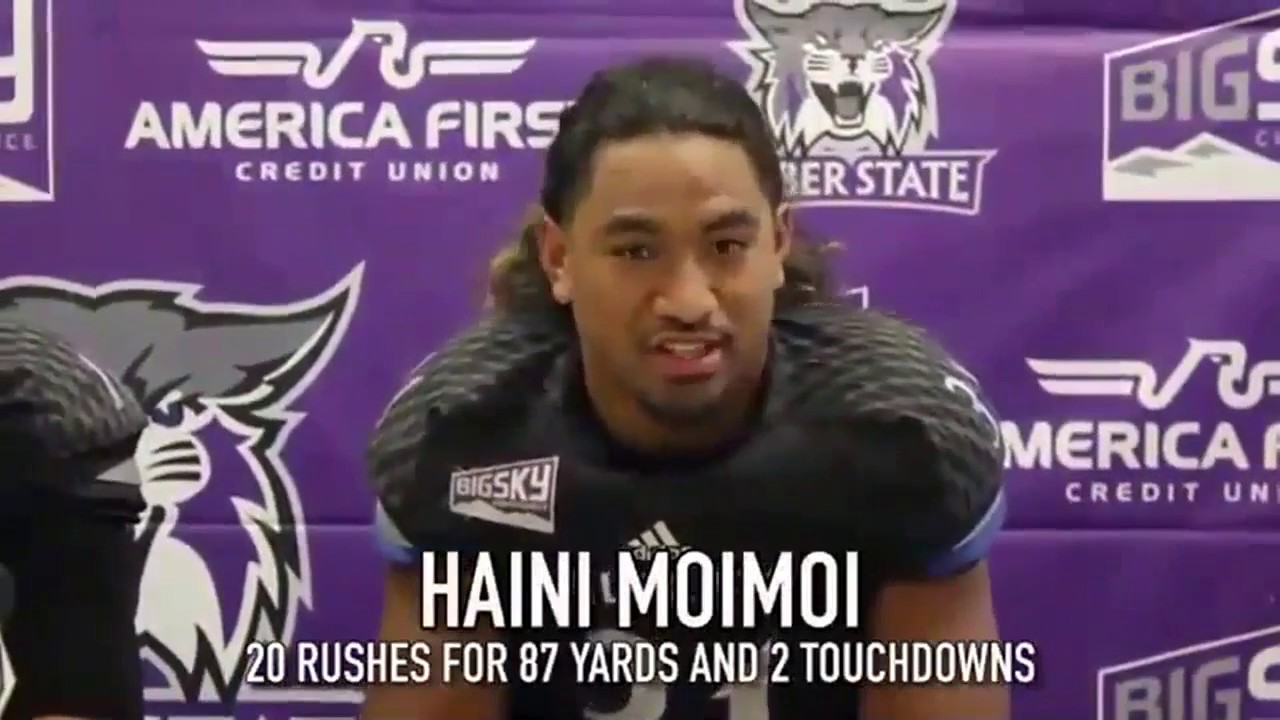 Haini Moimoi Running Back Weber State Football Highlights 2016
