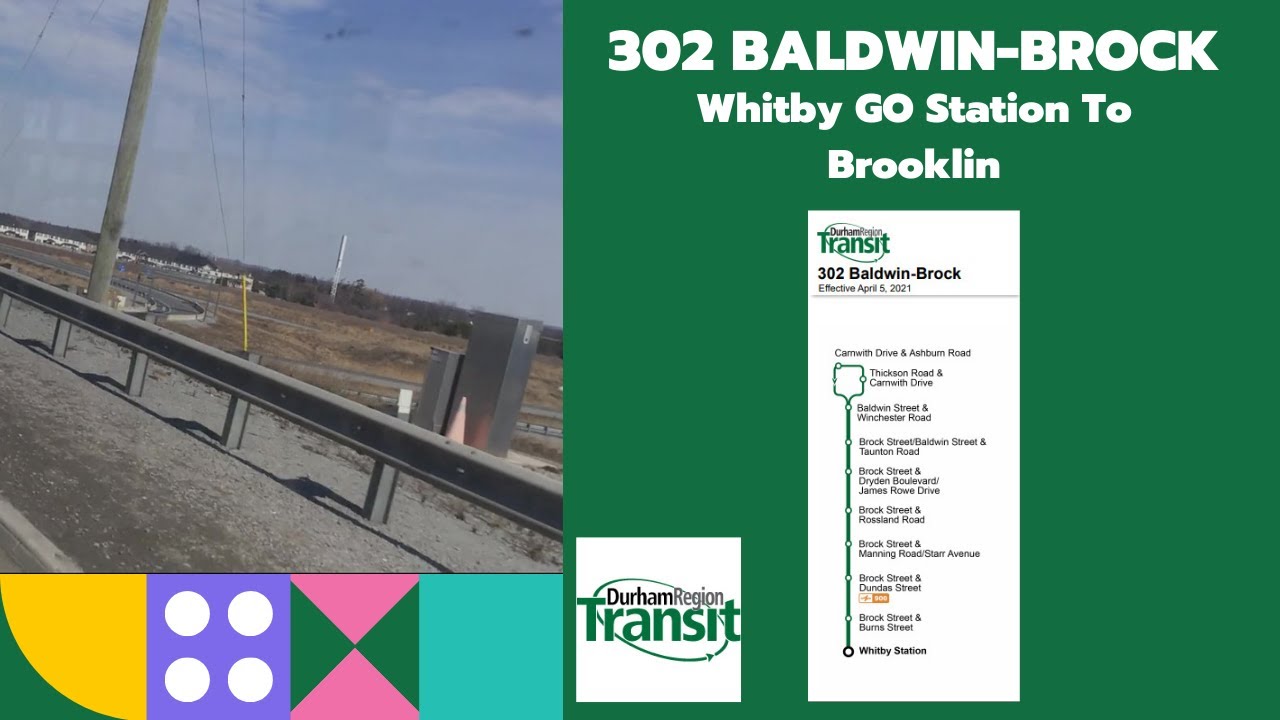 REDO - Durham Region Transit Route 302 - Whitby GO Station To Brooklin - Full Route