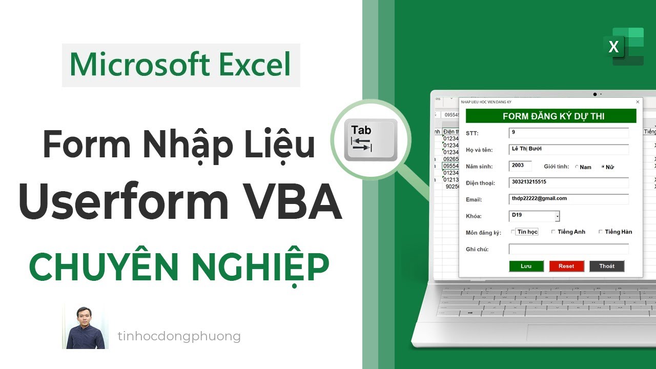 Hướng dẫn: Tạo Form Nhập Liệu bằng Userfrom VBA rất chuyên nghiệp