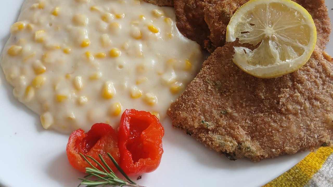 Milanesa de Peceto con salsa de Choclo