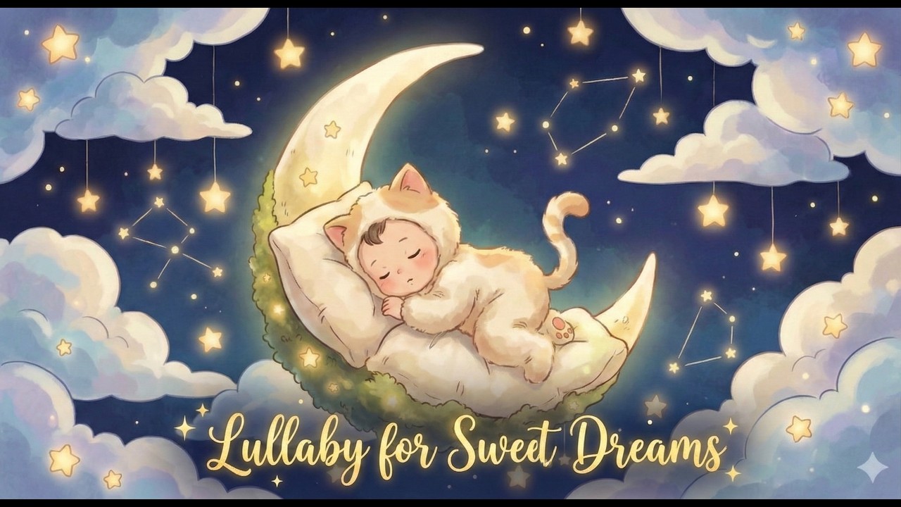 Magical Lullaby for Sweet Dreams 🌙 Cute Cat Sleeping on the Moon | เพลงกล่อมเด็ก หลับฝันดี