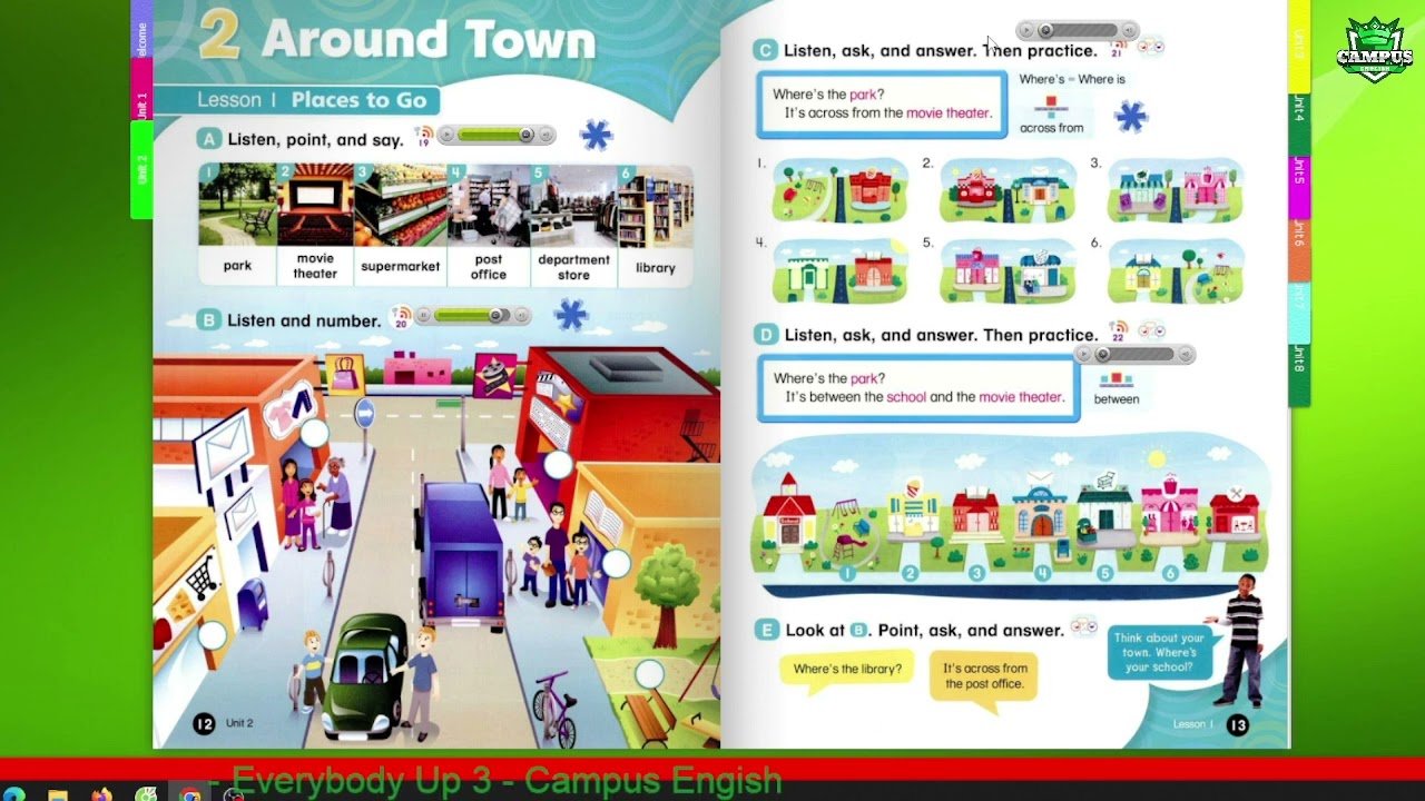 Everybody Up 3- unit 2- Around Town-Lesson 1 places to go