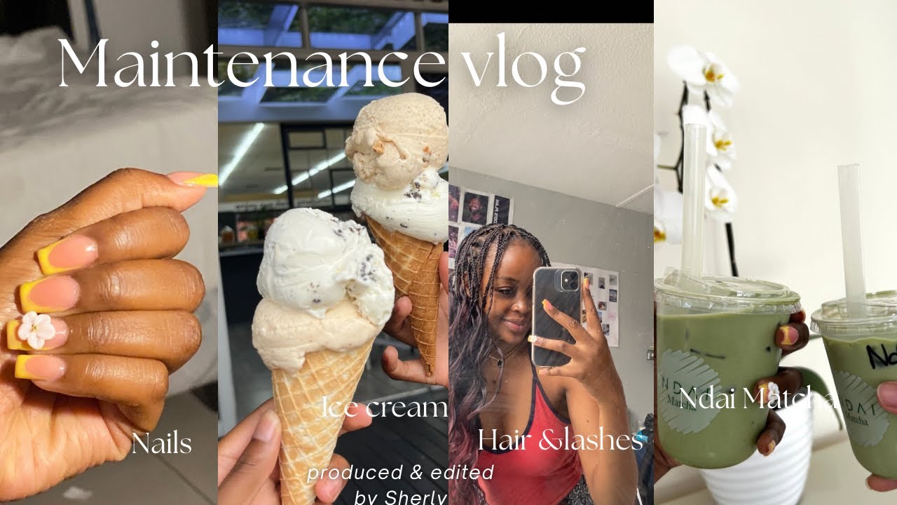 Maintenance vlog:Getting my hair/manicure,Pedicure,lashes done|Ice cream &Yapp,Ndai matcha dates!!!🍵