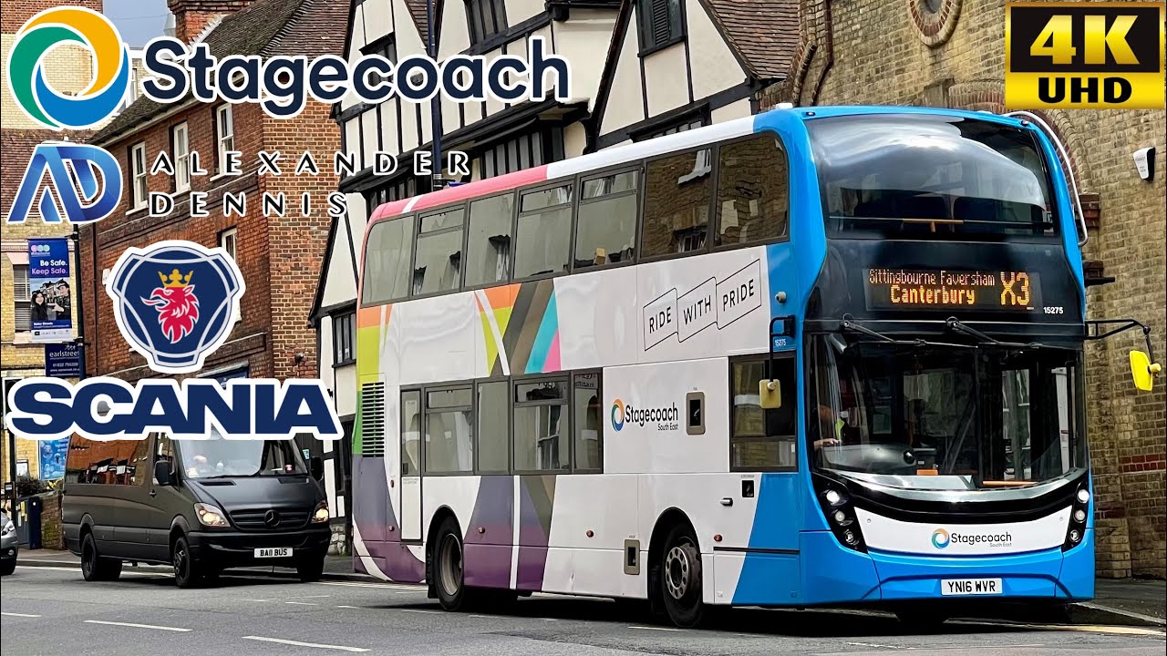 [Stagecoach Kent: X3 Canterbury to Maidstone via Faversham] Supports LGBT ADL E400MMC Scania N250UD