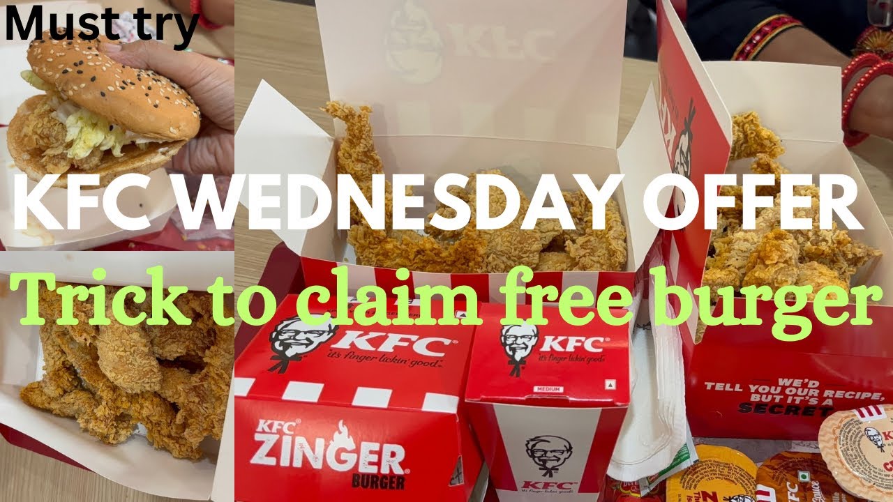 KFC WEDNESDAY OFFER 😮😮😮 || TRICK TO CLAIM FREE BURGER || #kfc #kfcfriedchicken #chicken #food #vlog