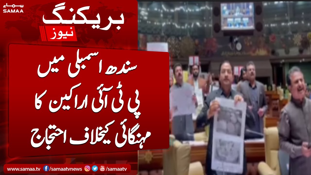 PTI Members Protest Against Inflation in Sindh Assembly | Breaking News