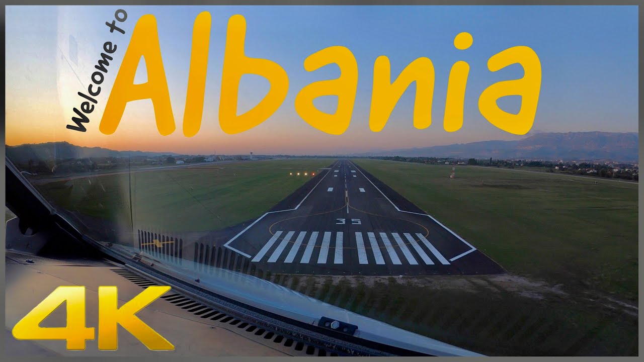 FULL approach and LANDING RUNWAY 35 in Tirana, Albania (LATI TIA)