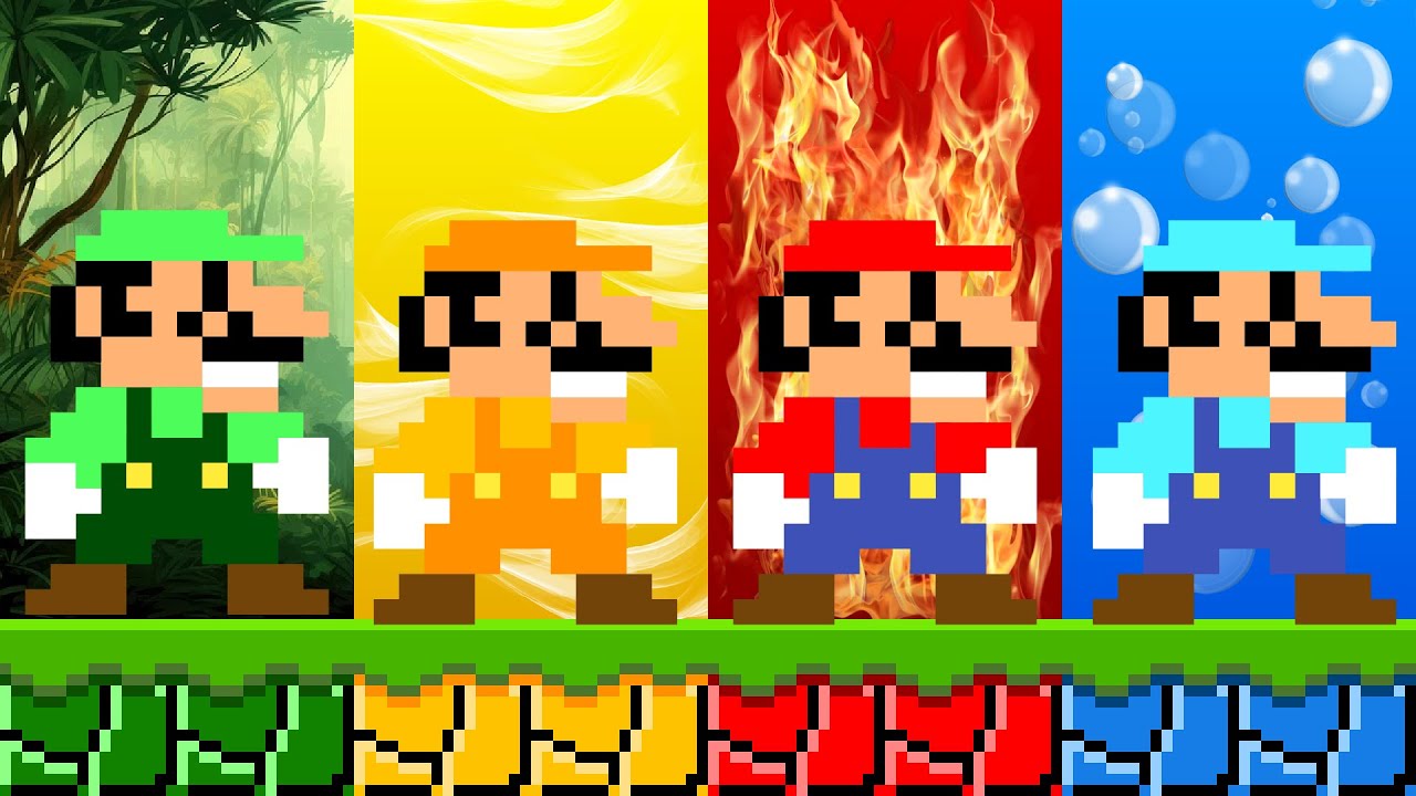 Super Mario Bros, But Mario Has Custom Colors