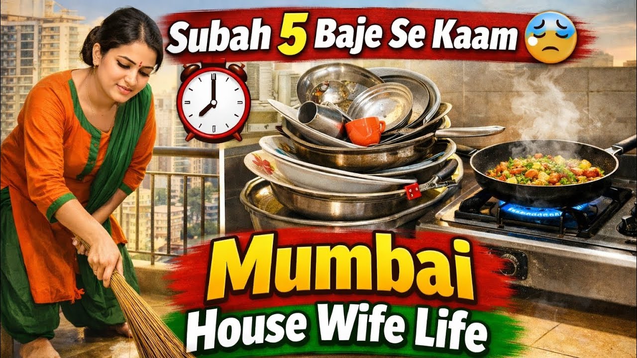 Mumbai Housewife Ka Pura Din 😳 Jhadu Pocha Bartan Cooking | Middle Class Family Routine|🙆