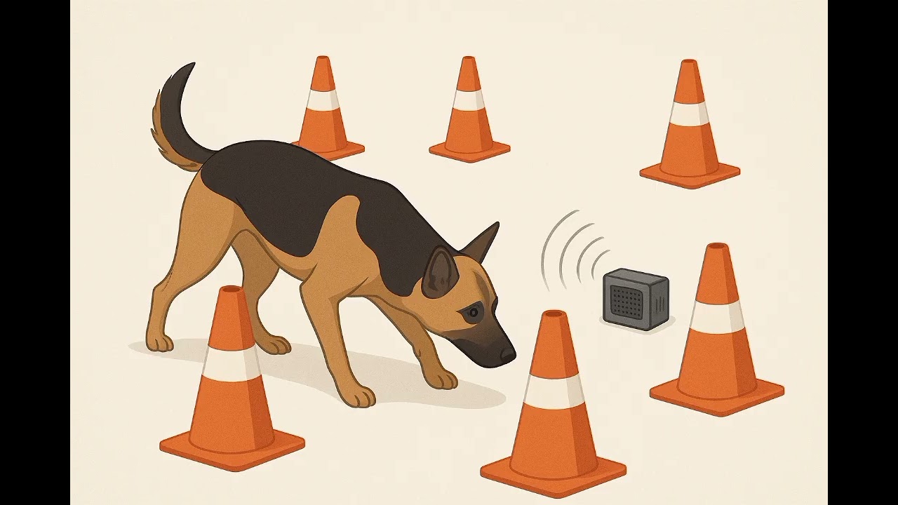 Treino com Cones e o Autogerenciamento Olfativo: quando o cão aprende a pensar com o nariz. 