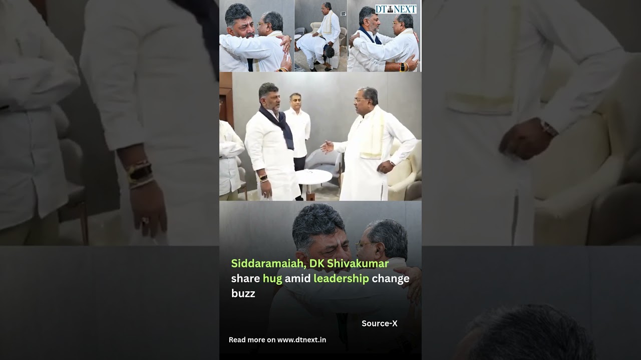 Siddaramaiah, DK Shivakumar share hug amid leadership change buzz