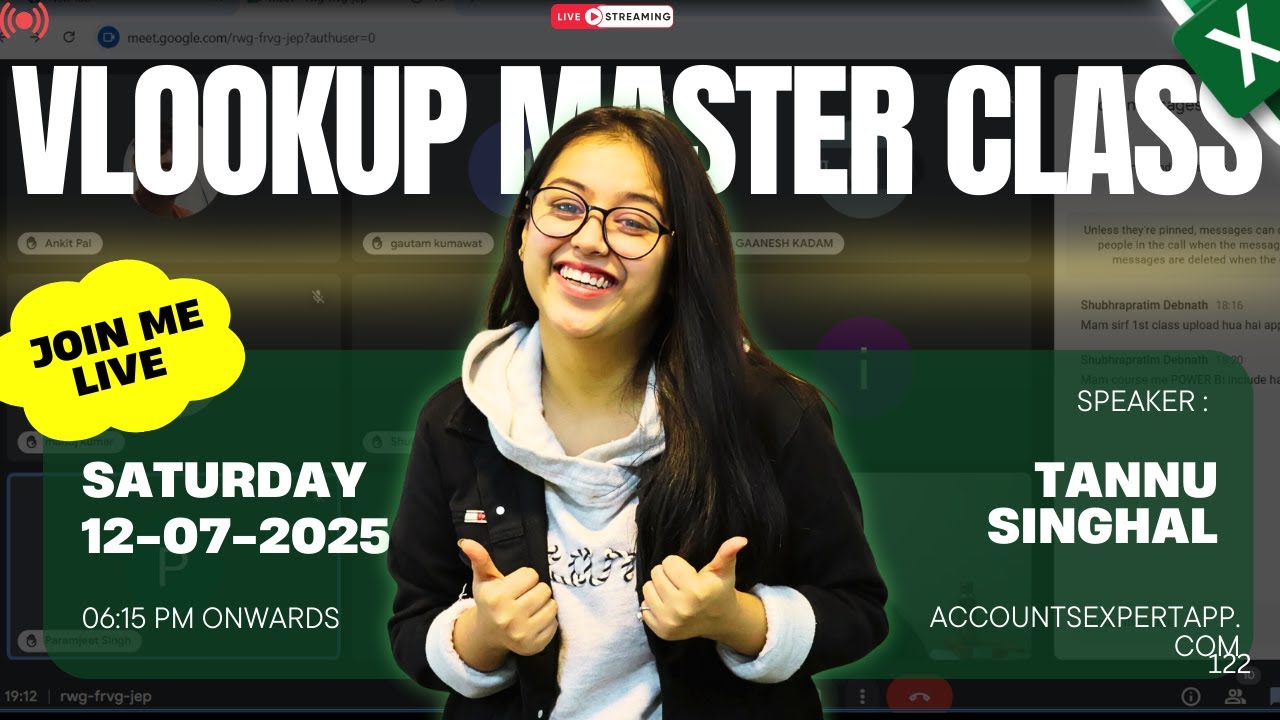 🔴 LIVE Excel Masterclass | VLOOKUP Zero to Hero – Full Guide in Hindi