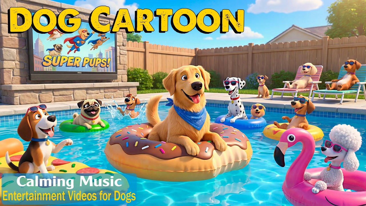 Dog Cartoon for Puppies Home Alone, in Colors They Can See! Anti-Anxiety Videos & Music for Dogs