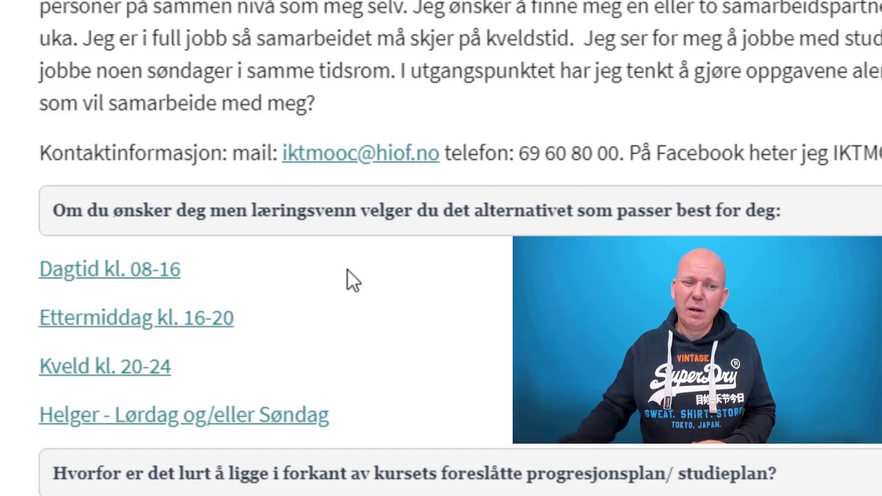 Hvordan organisere din studiehverdag i IKTPEDMOOC