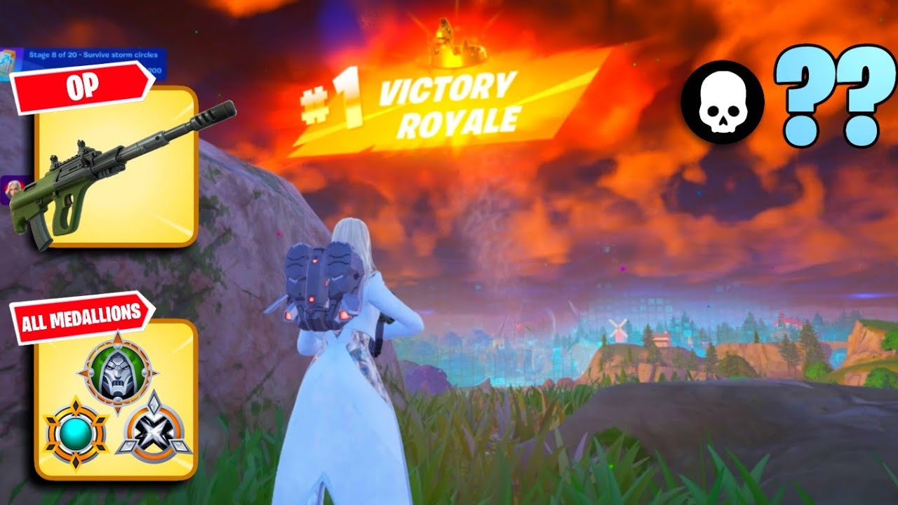 High Elimination Solo Win Gameplay | All Medallions In Fortnite Chapter 5 Season 4 Zero Builds