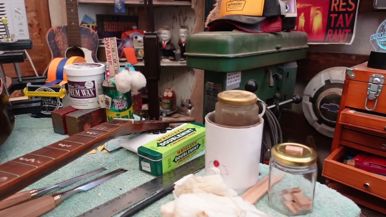 Bandaging Up A Busted Up Archtop Guitar Body