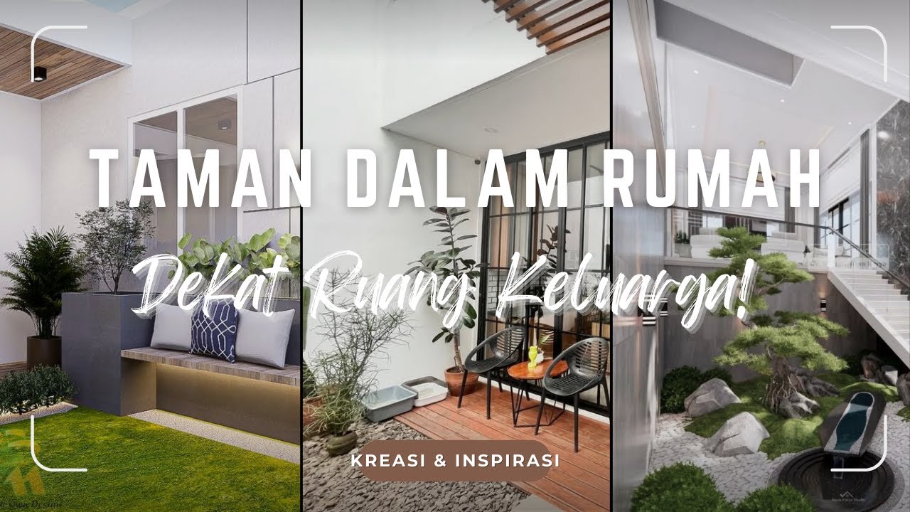 RUMAH JADI SEJUK! 5 Desain TAMAN DALAM RUMAH Dekat Ruang Keluarga | Inspirasi Taman Kering INDOOR!